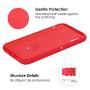 JASBON Case for iPhone X iPhone Xs Case, Liquid Silicone Case with Free Screen Protector Gel Rubber Shockproof Cover Full Protective Case for Apple iPhone Xs/X-Red
