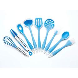 JunbosiKitchenware Silicone Kitchenware 9 Piece Set Silicone Cooking Spoon Shovel Food Clip Kitchenware