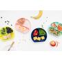 Suction Plate for Baby and Toddler - Divided Silicone Plate - BPA Free - Dishwasher and Microwave Safe - Cute Baby Shower Gift (Navy)