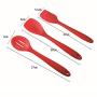 HKJCC Silicone Kitchenware 10 Piece Non-Stick Cookware Set Kitchen Tools Baking Tools (Red 10 Piece Set),Red