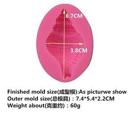 Mr.S Shop 3D Conch Silicone Mold Cake Decoration Tools Kitchenware Baking Fondant Christmas Chocolate Shell Silicone Mold Soap