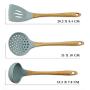 7 Piece Silicone Kitchen Utensils Set,Wooden handle Kitchenware Heat Resistant Premium Home Cooking Tools Kit