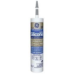 GE GE50.08 Silicone 2+ Window & Door Sealant Caulk, 10.1oz, Light Grey