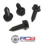 Rustproof Black License Plate Screws for Securing License Plates, Frames and Covers on Domestic Cars and Trucks (Black Zinc Plated)