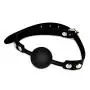 HuntGold Fetish Erotic Silicone Mouth Gag Ball Leather Bondage Restraint Strap Sex Toy Black