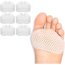 GiWuh Metatarsal Pads 3 Pairs Foot Cushions for Women and Men Ball of Foot Cushions Inserts Metatarsal Pads Reusable Gel Foot Cushion Cushions for Runners, Pain High Heels, Dancers, Sports