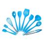 HEMFV Kitchen Utensil Set, 10pcs Cooking Utensils Set Silicone Kitchen Tools Baking BBQ Cooking Kitchenware (Color : Blue)