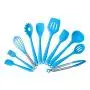 HEMFV Kitchen Utensil Set, 10pcs Cooking Utensils Set Silicone Kitchen Tools Baking BBQ Cooking Kitchenware (Color : Blue)