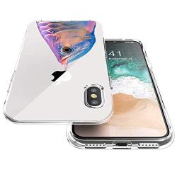 iPhone Xs Max Case, Soft TPU Slim-Fit Flexible Ultra-Thin Clear Case, Full-Body Rugged Bumper Print Arowana Case for iPhone Xs Max, Transparent