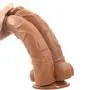 9.8 Inch Realistic Double Layer Silicone Toy with Strong Suction Cup