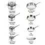 T-fal C836SD Ultimate Stainless Steel Copper Bottom 13 PC Cookware Set, Dishwasher Safe Pots and Pans Set, Silver