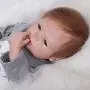 Nicery Reborn Baby Doll Soft Simulation Silicone Vinyl Cloth Body 20-22inch 50-55cm Magnetic Mouth Lifelike Vivid Boy Girl Toy for Ages 3+ Gray Hat Nicery-RD55C503-OTD