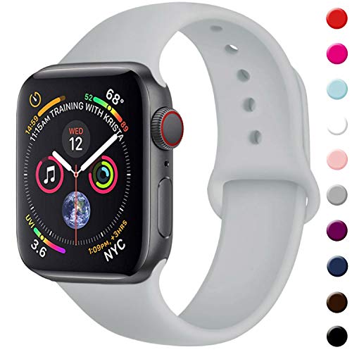 TIMTU Sport Band Compatible with Apple Watch Band 40mm 38mm 42mm 44mm, Soft Silicone Strap Replacement for Apple Watch Series 5 4 3 2 1 for Women/Men