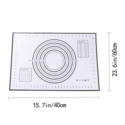 BESTONZON Kitchenware Pastry Mat, Silicone Baking Mat With Measurements,Non Stick Non Slip Pastry Rolling Mat,for Kitchen(40 60 Cm,Black)