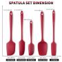 Silicone Spatula Set 5-Piece, NOVASTARCK Heat-Resistant One Piece Design Seamless Rubber Spatula Spoonula Dishwasher Safe for Mixing Cooking & Baking (Cherry Red)