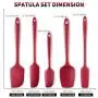Silicone Spatula Set 5-Piece, NOVASTARCK Heat-Resistant One Piece Design Seamless Rubber Spatula Spoonula Dishwasher Safe for Mixing Cooking & Baking (Cherry Red)