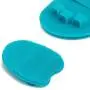 Soft Silicone Shower Brush, Body & Face & Short Hair Wash, Bath Exfoliating Skin Massage Scrubber, Dry Skin Brushing Glove Loofah, Fit for Sensitive and All Kinds of Skin (Blue+Gray)