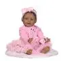 TERABITHIA 21 inch Real Life Black African American Smiling Reborn Baby Girl Dolls That Looks Real with Magnetic Mouth