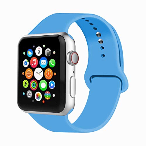 IYOU Sport Band Compatible with Watch Band 38MM 42MM 40MM 44MM, Soft Silicone Replacement Sport Strap Compatible with 2019 Watch Series 5 2018 Watch Series 4/3/2/1