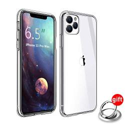 IYOU Compatible with iPhone 11 Pro Max Case,Clear Anti-Scratch Shock Cover Toughened Glass Back + Flexible TPU Frame Protective Cases for 2019 iPhone 11 (6.5 Inch) -Crystal Clear