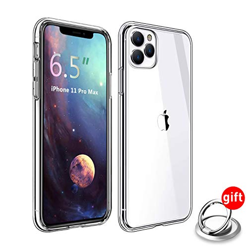 IYOU Compatible with iPhone 11 Case,Clear Anti-Scratch Shock Cover Toughened Glass Back + Flexible TPU Frame Protective Cases for 2019 iPhone 11 (6.1 Inch) -Crystal Clear