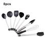 Silicone Cooking Utensils, 8pcs Nonstick Kitchenware with Stainless Steel Handle for Home Restaurant Hotel