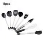 Silicone Cooking Utensils, 8pcs Nonstick Kitchenware with Stainless Steel Handle for Home Restaurant Hotel