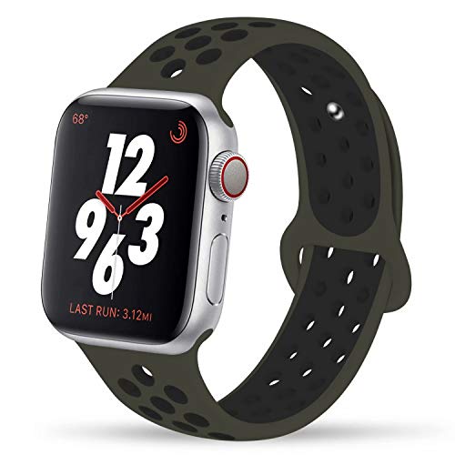 YC YANCH Compatible for Apple Watch Band 38mm 40mm 42mm 44mm,Soft Silicone Sport Band Replacement Wrist Strap Compatible for iWatch Apple Watch Series 4/3/2/1,Nike+,Sport,Edition, S/M M/L Size