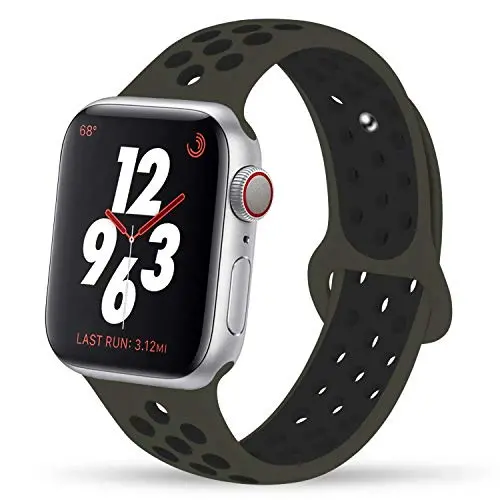 YC YANCH Compatible for Apple Watch Band 38mm 40mm 42mm 44mm,Soft Silicone Sport Band Replacement Wrist Strap Compatible for iWatch Apple Watch Series 4/3/2/1,Nike+,Sport,Edition, S/M M/L Size