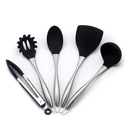 Silicone Kitchenware Stainless Steel Handle 5 Piece Kitchenware Set High Temperature Non-stick Cookware Silicone Kitchenware Spatula Cooking Set, Kitchenware