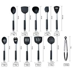 Silicone Kitchenware Stainless Steel Pipe Handle Non-stick Cookware Cooking BBQ Hunger Shovel Spoon Kitchenware Set 11/9/7PCS