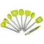Hjyi Kitchen Cooking Silicone rubber Handle kitchenware non-stick pot high temperature shovel set kitchen cooking tool kit (nine-piece set)