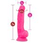 Blush Ruse 7.5 Inch Silicone Dildo, Thick, Girthy, Suction Cup, Strap On Harness Compatible, Sex Toy for Women