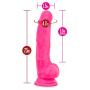 Blush Ruse 7.5 Inch Silicone Dildo, Thick, Girthy, Suction Cup, Strap On Harness Compatible, Sex Toy for Women