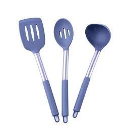 Silicone Kitchenware Set of 3 Non-stick Spatula Spoon Shovel Soup Shell Kitchen Simple Gadget