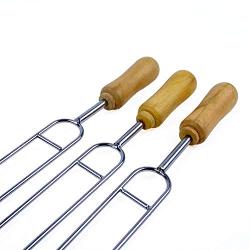 Stainless Steel Barbecue Fork with Wooden Handle (6 Packs)