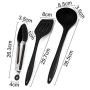 Kitchenware Utensils Set 10 Piece Premium Silicone Heat Resistant Non-Stick Cooking Professional Tools Red Black,Black