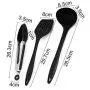Kitchenware Utensils Set 10 Piece Premium Silicone Heat Resistant Non-Stick Cooking Professional Tools Red Black,Black