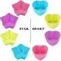 GREENRAIN Reusable Silicone Baking Cups, Muffin Baking Cups, Cup Cake Liners - 6 Shapes Pack of 24