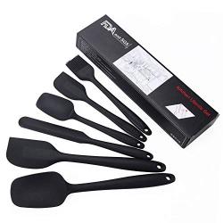 Kitchen Baking Tools - Silicone Kitchenware Set of 6 Creamy BBQ Brushes, High Heat Resistant Sets, BBQ Baking Cooking, Gifts for Parents and Family, black