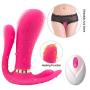 HUAGE Wireless Wearable Butterfly Massaging Toys - Multiple Speeds Vibration - Remote Control Realistic Silicone Toy - Silent Soft Skin-Friendly - Back Neck Shoulder Relaxation Hands,Red