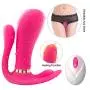 HUAGE Wireless Wearable Butterfly Massaging Toys - Multiple Speeds Vibration - Remote Control Realistic Silicone Toy - Silent Soft Skin-Friendly - Back Neck Shoulder Relaxation Hands,Red