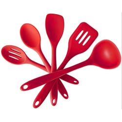 Carriemeow Silicone Kitchenware Non-stick Cookware Kitchenware Silicone Cooking Set Set of 5 Kitchenware (Color : Red)