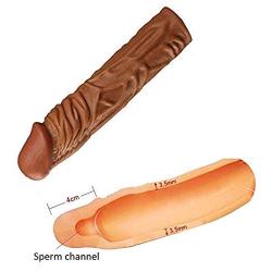 Real Feel Moving Massager Sleeve Extension Girth Enhancer Toy for Couple -Liquid Silicone