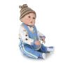 Zero Pam Life Like Baby Reborn Dolls Boy Silicone Full Body 22 inch 57cm Real Toddler Bebe Doll Can Bath with ( Bottle Toy, Magnet Pacifier ,Clothes ,Puppet Toy Safety Tested for 3+