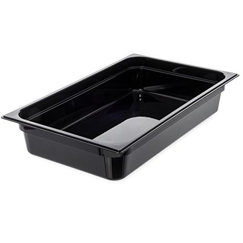 Carlisle 10201B03 StorPlus Full Size Food Pan, Polycarbonate, 4" Deep, Black
