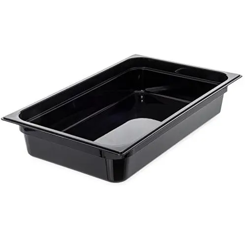 Carlisle 10201B03 StorPlus Full Size Food Pan, Polycarbonate, 4" Deep, Black