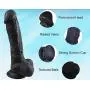 Big Eggs Super Realistic Dildo, Slightly Bendable 8 Inch Premium Liquid Silicone Penis Dong with Suction Cup,Sex Toys for Women, Female Massage Anal Masturbation, Black