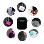 Airpods Case, Music tracker Protective Thicken Airpods Cover Soft Silicone Chargeable Headphone Case with Anti-Lost Carabiner for Apple Airpods 1&2 Charging Case (Black)