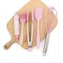 Silicone Cookware Set, Kitchen Utensils Gadget Set, Non-Stick Heat-Resistant Silicone Spatula Set, Stainless Steel Handle Egg Beater Brush Food Clip, Kitchenware